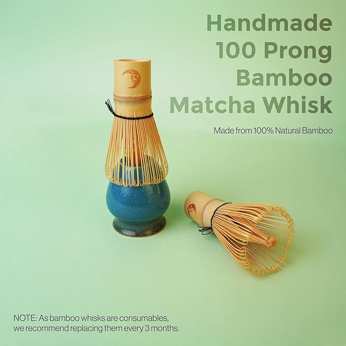 Whisk Set | 5-Piece Japanese Matcha Kit with Bamboo Whisk, Ceramic Bowl with Spout, Sifter & Scoop | Complete Matcha Tea Set for Smooth Frothy Tea | Tea Gift Set for Festivals