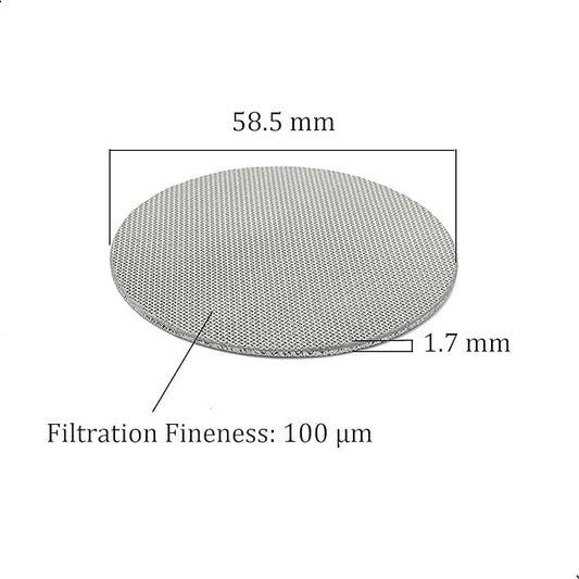 2 Pack 58.5mm Coffee Portafilter Puck Screen,Reusable 1.7mm Thickness Coffee Filter Mesh Plate for 58mm Espresso Portafilter Filter Basket (58.5mm,100μm)