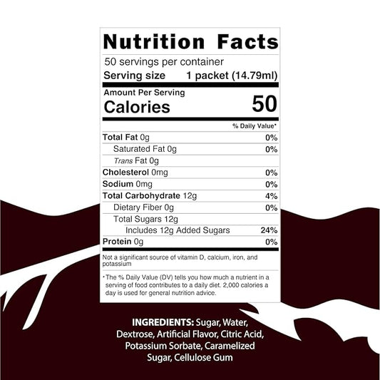 58Peaks Hazelnut Flavored Syrup Sweetener Packets for Hot and Cold Drinks | To-Go Syrup Flavoring Perfect for Coffee, Tea, Milkshake and More | Flavored Coffee Syrups for Travel | 15mL | 50-Pack