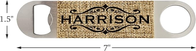 Smile Art Design Family Personalized Monogram Bottle Opener Burlap Material Family Name Personalized Prints House Warming Wedding Gift Dining Room Kitchen Rustic Decor Style4