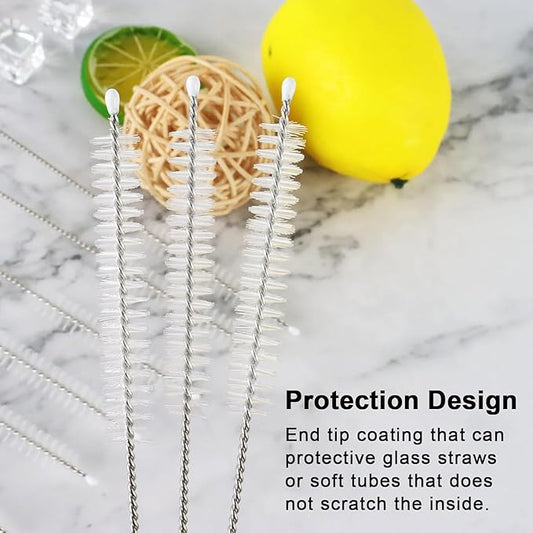 Straw Replacement Compatible for Owala Water Bottle 24 oz 32 oz, Metal Drinking Straw with Cleaner Brush Compatible with Owala FreeSip 24OZ/32OZ, Stainless Steel Straw Accessories Fit for Owala