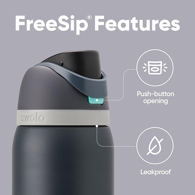Owala FreeSip 40 Oz Insulated Stainless Steel Water Bottles with Straw, Set of 2