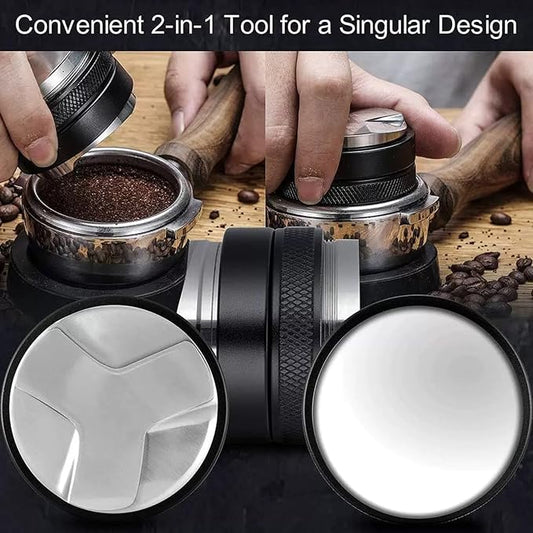 ELESULTRA 51mm Espresso Accessories Kit - WDT Tool Espresso Tamper, Coffee Distribution Tool, Dosing Funnel, Dual Head Coffee Leveler Fits Delonghi 51 mm Espresso Machines and Portafilters