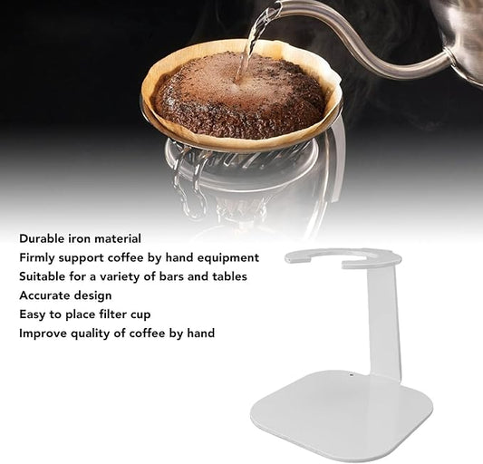 LOCADENCE Pour Over Coffee Station, Portable Metal Coffee Dripper Stand, Pour Over Filter Holder for Home Kitchen Bars Tables Espresso Maker (White)