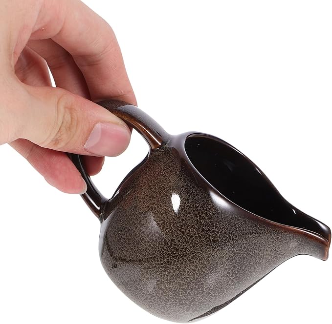 ABOOFAN Mini Creamer Pitcher Ceramic Creamer Jugs Mini Sauce Pitcher Porcelain Classic s Milk Coffee Syrup Jar Server Dipping Bowls grey
