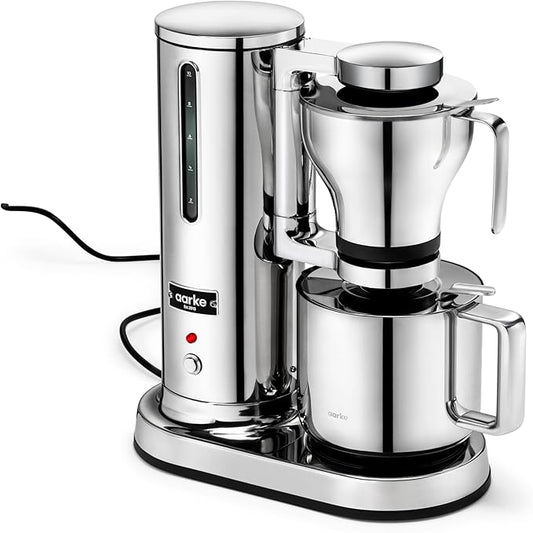 aarke Coffee Maker and Thermal Jug Bundle - Premium SCA-Certified Brewer with Vacuum Insulated Stainless Steel Thermal Carafe, Blooming Mode, 42 fl oz, Stainless Steel