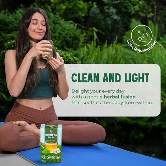 VieTreasures Centella Tea, 40 Tea Bags | Natural Centella & Chamomile. Caffeine-Free, Sugar-Free, Gluten-Free, Mild Sweet Herbal Infusion | Assist With Water Retention & Digestion| Detox Tea, 2.8oz