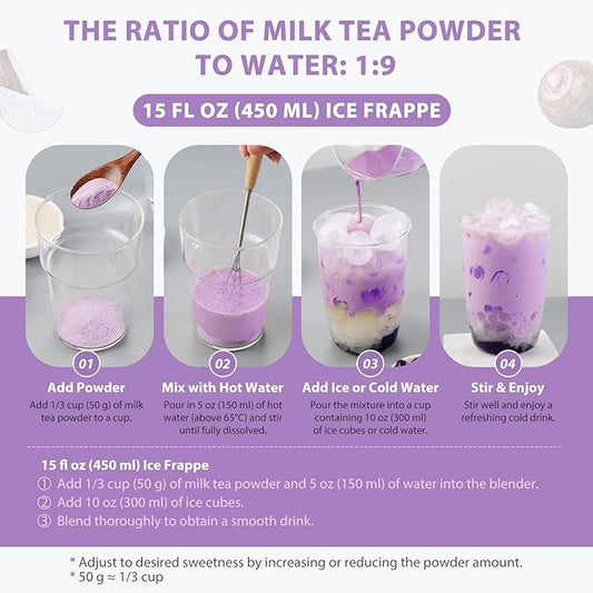 Soeos Taro Flavored Powder, 2.2 lbs (1kg) – Instant Bubble Tea Mix with Creamer & Sugar, Easy to Prepare, Perfect for Boba Drinks & Desserts