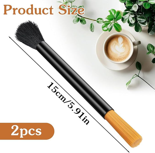 2 Pcs Coffee Grinder Cleaning Brush Dual Head Coffee Cleaning Brushes Dusting Espresso Brushes Accessories Cleaner Machine Cleanings Brush Clean Tool Bean Grain Coffees Tool for Barista Home Kitchen