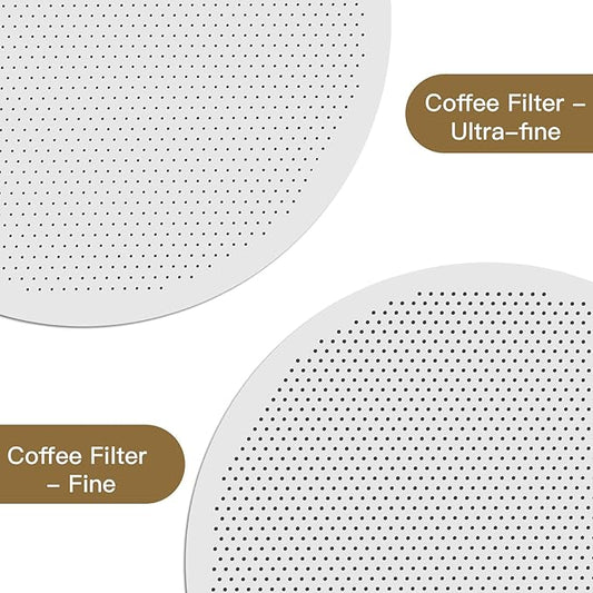 Patelai 2 Pieces Metal Coffee Filters Compatible with AeroPress and Ultra-fine Makers Reusable Stainless Disc Coffee Filters Quality Coated Stainless Steel in Cafe Maker party gifts