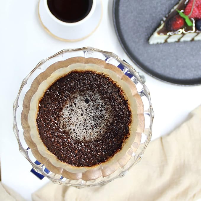 SOTECH Pour Over Coffee Dripper Stand with Metal Stand Wooden Filter Holder Glass Server with Paper Coffee Filters, Coffee Maker Stand Set for Coffee Tea and Saffron