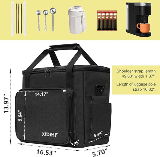 Coffee Maker Carrying Bag for Keurig K-Slim/K-Express//Ninja PB051/PB041ST/K-Iced - Ideal for Single Serve Coffee Brewer & Accessories