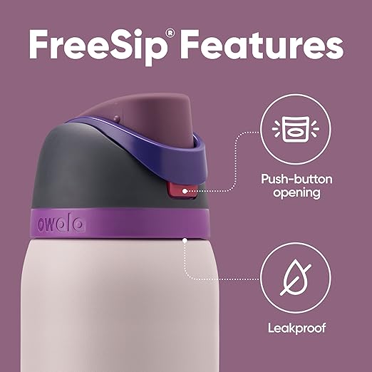 Owala 20oz Pink SmoothSip Tumbler & 24oz Dreamy Field FreeSip Water Bottle Bundle