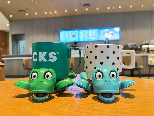 XYG Turtle Cup Holder Coaster with Liftable Limbs and Expressive Face for Home Decor, Car, 2 PC in Green Blue