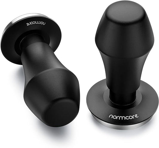 Normcore Coffee Tamper 51.5mm - Spring-loaded Tamper - Barista Tools - Barista Tools - Barista Coffee Tamper with Anodized Aluminum Tamper Stand Holder - Stainless Steel Flat Base