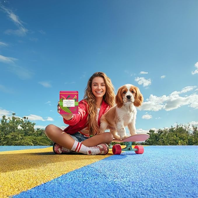 Life Plus Style Gourmet The Secret Garden Organic Pomegranate Green Tea Natural Caffeinated Herbal Leaf 50 Tea Bags Gift Tin USDA Certified Non-GMO Sugar Free Green Tea