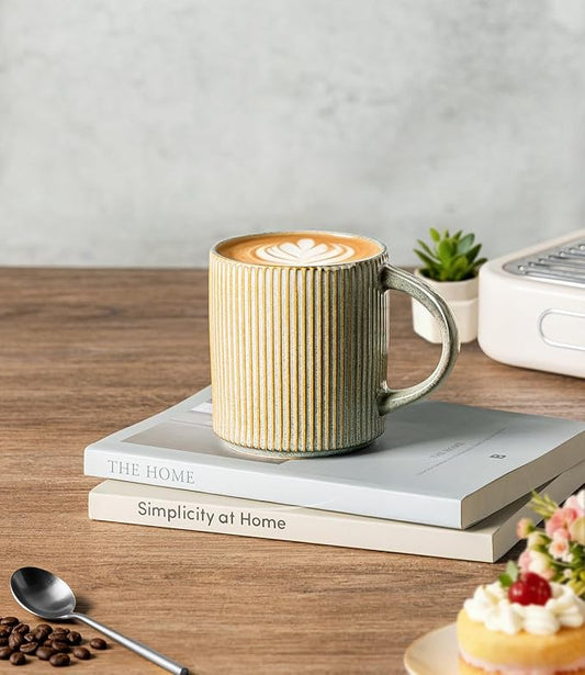 GBhome Coffee Mugs Set for 6, 12oz Coffee Cups with Handle for Man,Woman,Dad,Mom, Stoneware Mugs Sets for Coffee, Latte,Tea, Hot Cocoa, Milk, Dishwasher&Microwave Safe, Desert Sage