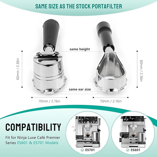 Bottomless Portafilter for Ninja Luxe Café Premier Series ES601 & ES601C Models | Basket Not Included | Compatible with Stock Filter Basket | Patent Pending