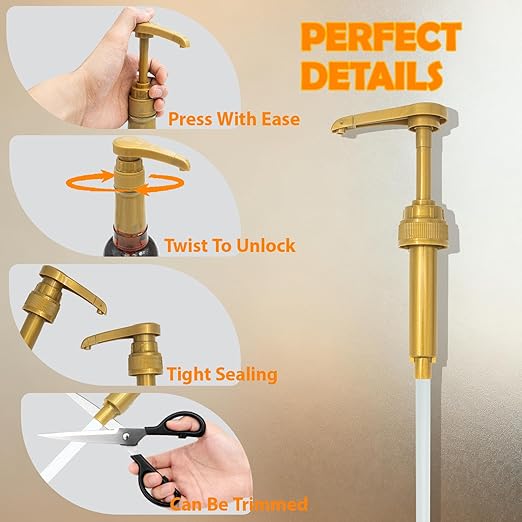 Syrup Pump Compatible with Syruvia,with Precise Dispensing,Coffee Syrup Pump Compatible with Syruvia,Lockable Design,Easy to Use and Clean for Liquids&Pastes,4PCS