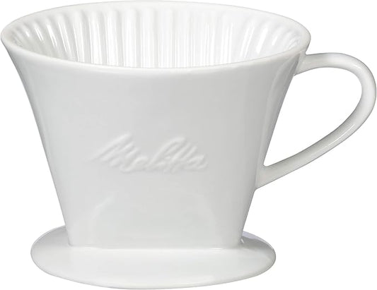 Melitta no 2 Porcelain Single Cup Pour-Over Coffee Brewer, White