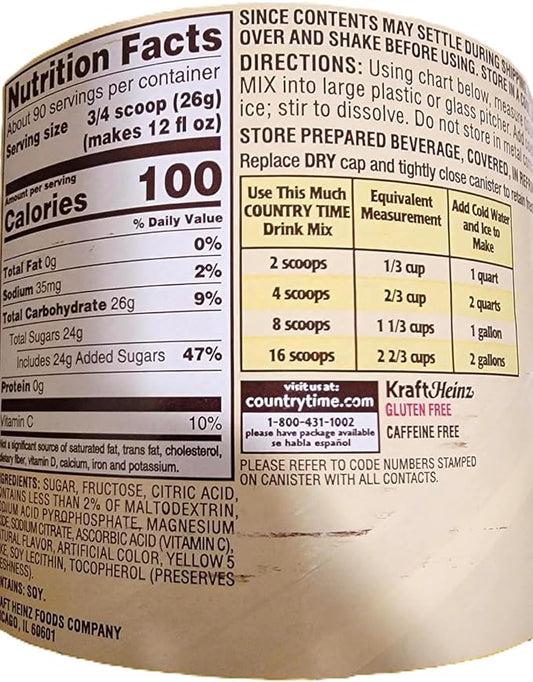 COUNTRY's Time Lemonade Drink Mix Powder, Best Flavor 5lb 2.5 oz