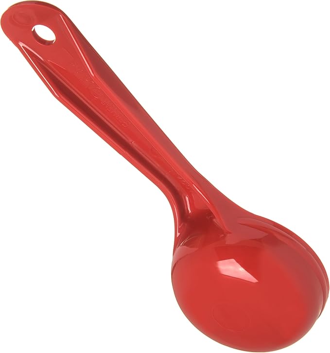 Carlisle FoodService Products Measure Miser Solid Measuring Spoon with Short Handle, 2 Ounces, Red, 1 Count (Pack of 1)