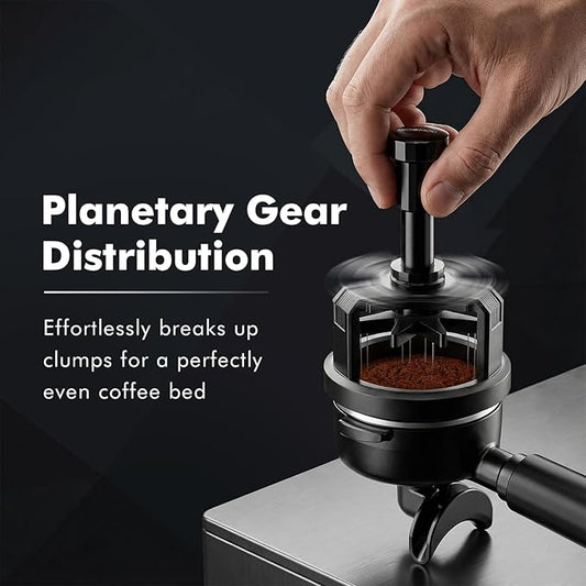 54mm Press & Spin WDT Tool, Espresso Stirrer with 8 Needles, Magnetic Base, Adjustable Depth, Compatible with Breville BES870/BES875/BES878/BES880, Barista Coffee Distribution Tool