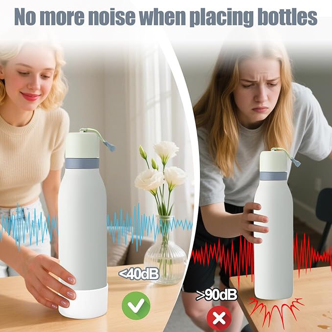 Mity rain 2PCS Silicone Boot for Owala FreeSip Twist Water Bottle, Anti-Slip, Noise-Reducing,Prevents Scratches (18 oz White)