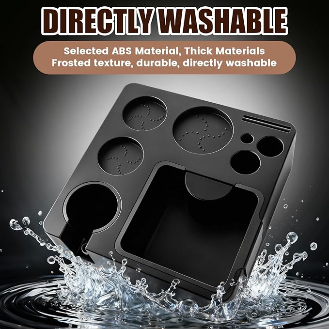 LemonRoad Espresso Knock Box and Tamp Station Fit 51, 54, 58MM Tamper, Distributor, Portafilter and Puck Screen Accessories, Espresso Coffee Organizer Station Box