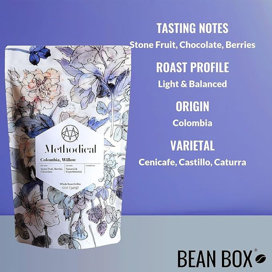 Colombia, Willow - Roasted by Methodical Roasting - Whole Bean Coffee - 12 Ounce Bag