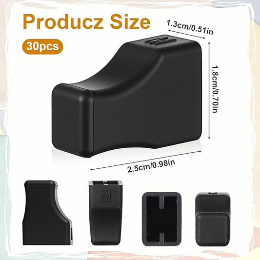 LIQWEI 30 Pcs Coffee Syrup Pump Tip Covers, Black Rubber for Syrup Pump, Sugar, Pour Dispenser, Condiments, Olive Oil, Liquor Bottle, Long Lotion Pumps