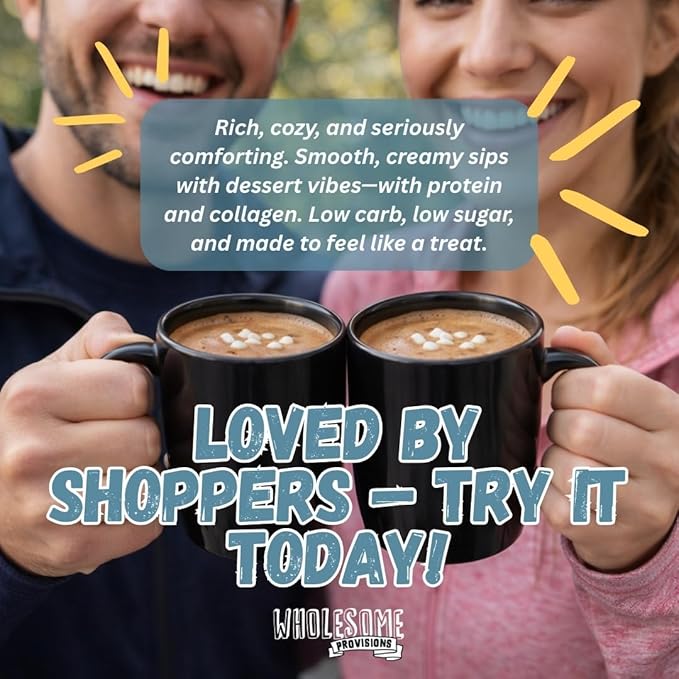 Protein Hot Chocolate, Keto Hot Chocolate Mix, Low Carb Hot Cocoa, 15g Protein, 2g Net Carbs, Low in Sugar, Instant Hot Coco, 7 Individual Macro-Controlled Packages (Marshmallow, 1 Pack)