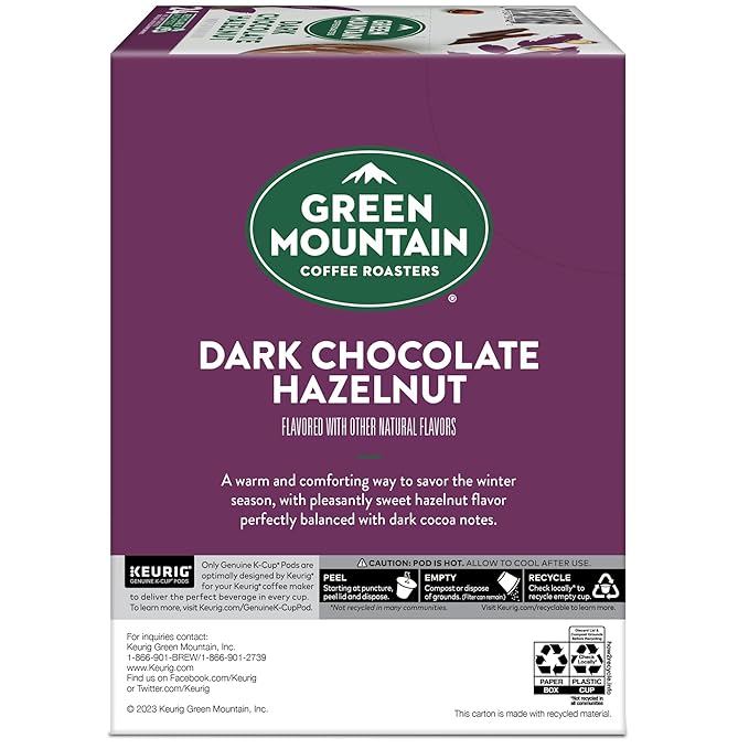 Green Mountain Coffee Roasters Dark Chocolate Hazelnut Coffee, Keurig Single Serve K-Cup Pods, 96 Count