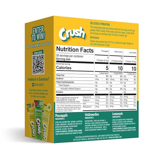 Crush 30 Count Variety Pack (Pineapple, Watermelon, Lemonade)