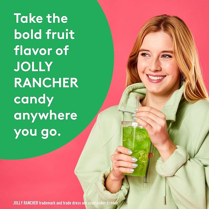 Jolly Rancher Gallons To Go Powdered Drink Mix, 8-Count Box– Green Apple – Low Calorie and Zero Sugar Drink Mix, Each Stick Makes 1 Gallon-Sized Pitcher