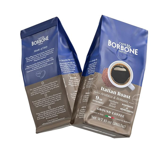 Caffè Borbone Italian Roast Blend, Medium Roast Ground Coffee, 10 oz bag (3 Pack)