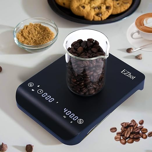 Multifunctional Coffee Scale Features high Precision sensors with 0.1g Sensitivity, Dual LCD, Rechargeable Battery, Tare Function, 4 Weighing Modes, and USB-C Charging