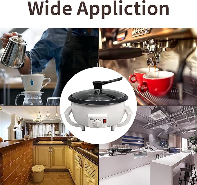 DIYAREA Coffee Roaster Machine for Home Use, 800g Capacity Electric Coffee Bean Roaster Machine with Timer 0-240℃ Non-Stick for Cafe Shop, Nut, Peanut, Black Bean, Soybeans 110V 1200W