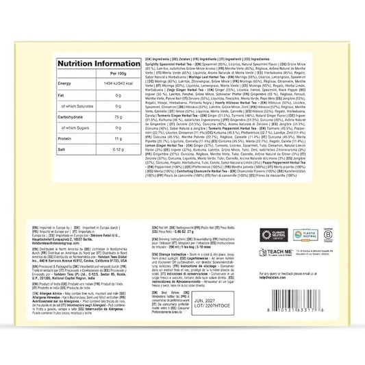 VAHDAM, Assorted Herbal Tea Sampler (18 Tea Bags, 9 Flavors) Caffeine-Free, Non-GMO | Double Infusion, Individually Enveloped Tea Bags | Herbal Tea Assortment | Valentines Day Gifts for Him & Her