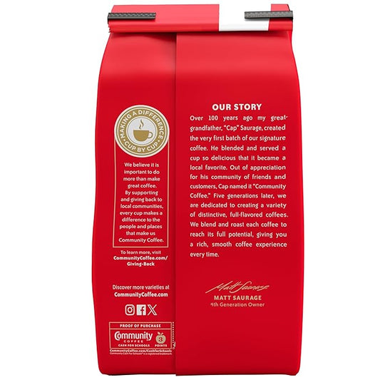 Community Coffee Breakfast Blend Whole Bean Coffee, Medium Roast, 32 oz Bag (Pack of 1)