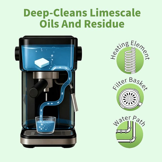 ORIENTLEAF Coffee Maker Cleaner, Coffee Maker Cleaner Tablets Compatible With Nespresso, Keurig, Ninja and more Major Brands, Descaler for Coffee Machine 12 Pack