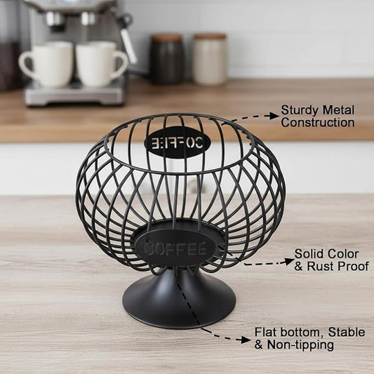 Coffee Creamer Holder Large Capacity Holder for k Holder Organizer for Counter - Coffee Decor Station for Pods, Espresso, Capsules, Creamer, (Black-DD)