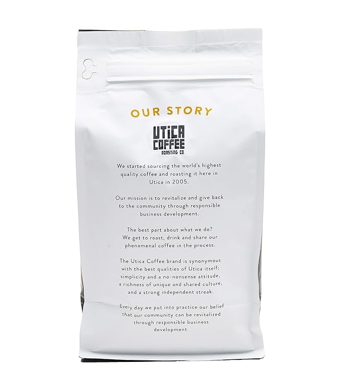 Utica Coffee Roasting Co. Decaf French Toast | Specialty Flavored Medium Roast Ground Coffee | 16 Oz Reclosable Bag