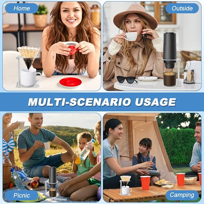 FuGuiHui Pour Over Dripper Stand Portable Espresso Machine Stand Office Coffee Stands with Base Suitable for Office,Home,Camping (COLOR:silver)