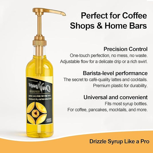 12 Pack Coffee Syrup Pump Dispenser Ideal for Coffee, Tea, and Specialty Drinks Precise Dispensing & Lockable Design for 25.4 Oz Syrup Bottle Easy-to-Use Dispenser Fits Home & Coffee Bar