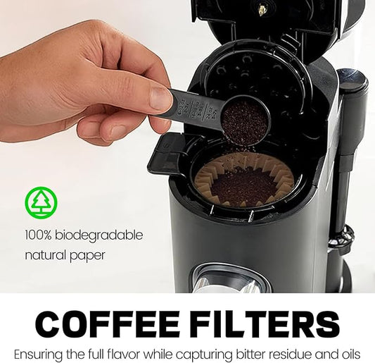 MIMORE Coffee Filters - 150 PCS Disposable Coffee Paper Filters for Ninja Pods and Grounds Single Serve Coffee Maker PB041, PB051 (Compatible with Kalita Wave Dripper 155)