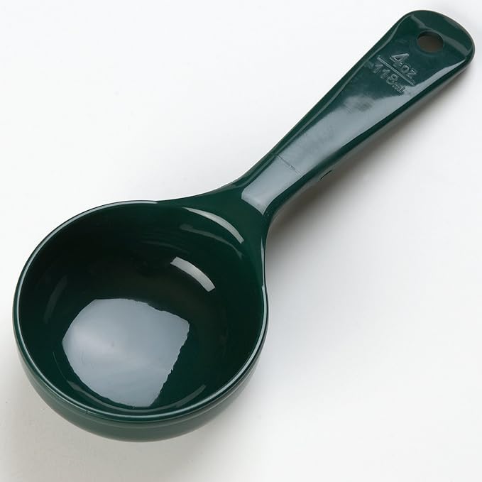 Carlisle FoodService Products Measure Miser Solid Measuring Spoon with Short Handle, 4 Ounces, Green (Pack of 12)