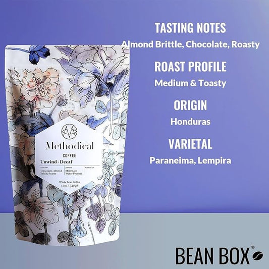 Unwind Decaf - Roasted by Methodical Roasting - Whole Bean Coffee - 2 Pound Bag