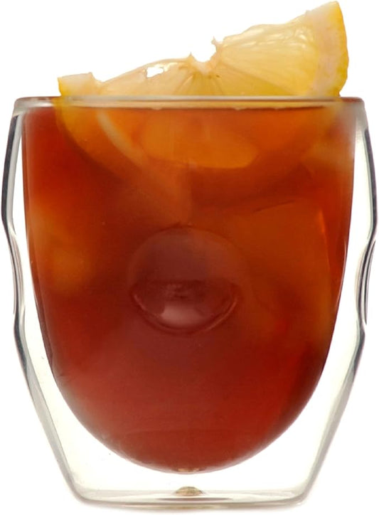 Moderna Artisan Series Double Wall 8 oz Beverage Glasses - Set of 4 Drinking Glasses