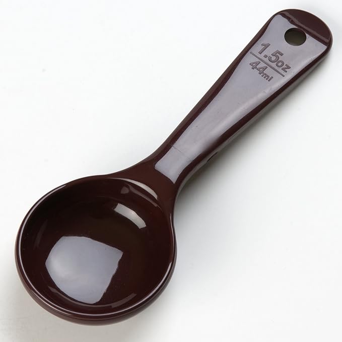 Carlisle FoodService Products Measure Miser Solid Measuring Spoon with Short Handle, 1.5 Ounces, Brown